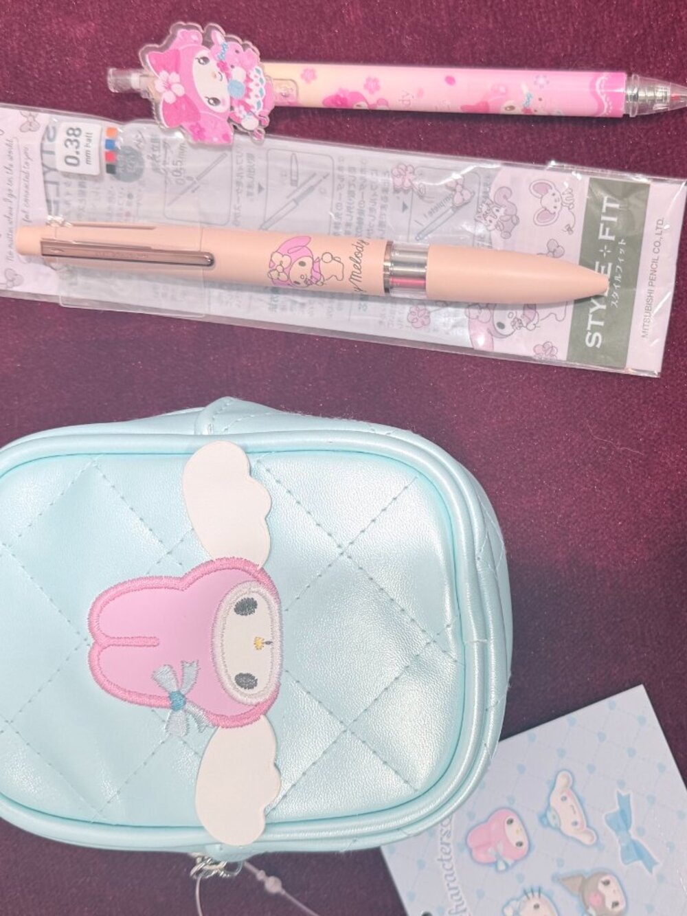 Sanrio My Melody Pouch & 2 My Melody Gel Pens Tokyo Japan Merch. New With Tags - Picture 7 of 9